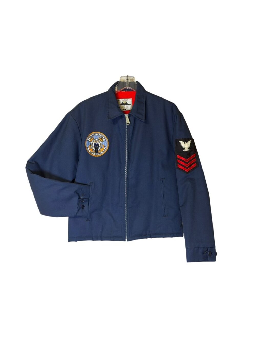 Vintage Sport & outerwear Work Jacket with US Coast Guard Patches - Size Medium